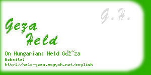 geza held business card